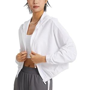 Altiland Women's UPF 50+ Sun Protection Cropped Jackets Zip Up Cooling Shirt Athletic Workout Running Hoodie, Size:8