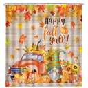 Unibyby Fall Truck Shower Curtain, Happy Fall Yall Curtain for Bathroom, Pumpkins with Maple Leaves Waterproof Bath Curtains with Hooks for Decorations, 71x84 Inches