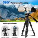 Camera Tripod, 75 Heavy Duty Tripod for Camera with Phone Holder and Travel Bag, Compatible with Video Camera, DSLR, Spotting Scopes, Camcorder, GoPro, Cell Phone, Max Load 16LB (Black)