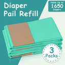 Sloyar Refills Compatible with DEKOR CLASSIC Diaper Pails/3 Pack/Versatile and Functional/Suitable for Seniors and Infants/Baby Powder Fragrance/Holds up to 1650 Diapers