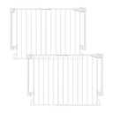 Cumbor 2 Pack 29.2-43" No Bottom Bar Baby Gate for Stairs, 2-in-1 Auto Close Dog Gate Indoor, Hardware Mounted Pet Gate for Doorways with Large Walk Thru Door, Child-Proof Safety Gate for Kids (White)