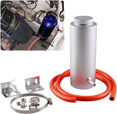 RYANSTAR Universal Car Radiator Coolant Tank 800ml Coolant Expansion Tank Overflow Oil Catch Tank Cooling Catch Bottle Reservoir Aluminum Billet Silver