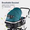 Hagaday Baby Stroller, 2-in-1 Reversible Toddler Seat with Bassinet Mode, Foldable Infant Stroller with Canopy, One Button Brake, Adjustable Handle, Newborn Pushchair(Blue)