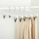 Amazon Basics Durable Wooden Pants and Skirt Hangers with Clips - White, 10-Pack