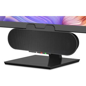 Cyber Acoustics USB & Bluetooth Speaker Bar (CA-2890PRO) USB Powered with Speakerphone for PC and Bluetooth for Connection to Smartphones, Clamps to Monitors up to 2 Inches Thick, 20 Watts