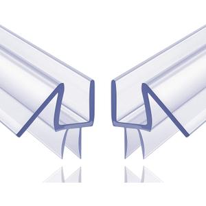 2-Pack Butecare Frameless Shower Door Bottom Seal for Glass Doors Stop Shower Leaks and Create a Water Barrier (3/8 x 39)