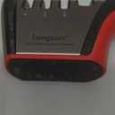 Longzon 4-in-1 Knife Sharpener [4 Stage] with a Pair of Cut-Resistant Glove, Original Premium Polish Blades, Best Kitchen Knife Sharpener Really Works for Fruit and Steel Knives, Scissors-Black+Red