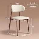 Upholstered Dining Chairs Set of 4 Mid-Century Modern Kitchen & Dining Room Chairs with Linen Seat and Backrest Ergonomic Sillas de Comedor(Walnut/Beige)