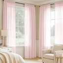 MIULEE Blush Pink Sheer Curtains 84 Inches Long, 4 Panels Set, Light Filtering Rod Pocket Voile Drapes for Living Room and Bedroom, Airy Soft Fabric Window Treatments, 42 x 84 Inches