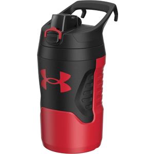 Under Armour 32 oz Insulated Water Bottles - Sports Water Jug with Handle, Fence Hook, Leak Resistant for Baseball, Football & More, 32 oz Water Bottles, Sports Water Bottle Insulated (Red/Black)