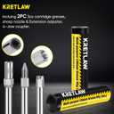 KRETLAW Mini Grease Gun (3000PSI) with Double 3oz Cartridge Grease and 12'' Flex Hose, Reinforced Coupler for Automotive, Yellow