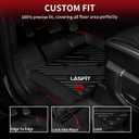 LASFIT Floor Mats for Ford F250 F350 F450 2017-2026 Crew Cab Front Bucket Seat | Rear W/Fold-Flat Storage All Weather Carpet Floor Super Duty Protector TPE Car Floor Liner, 1st & 2nd Row, 3pcs Black