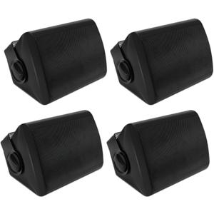 Herdio 5.25 Inches 600 Watts Passive Indoor Outdoor Speakers Wired Waterproof,Wall Mount Speakers with Loud Volume Suitable for Patio,Garden Home Theater,Black (4 Speakers)