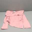 PRETTYGARDEN Women's Off The Shoulder Tops Spring Fashion 2026 Long Sleeve Shirts Going Out Slim Fitted Blouses Fall Clothes (Large, Pink)