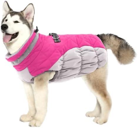 Lelepet Warm Dog Winter Coat Dog Coat Fleece Dog Jacket with Built in Harness Windproof Dog Cold Weather Coats Reflective Turtleneck XXXLarge Dog Coat Waterproof Dog Coats for Dogs