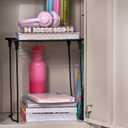 LockerMate Stac-A-Shelf Locker Organizer Shelf, Stackable, Extra Tall, Fits Standard Size School Lockers, Black