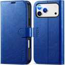 TUCCH Case Wallet for iPhone 17 Pro Max (6.9") 2025, Stand | RFID Blocking | 4 Card Slots | PU Leather | Magnetic Closure Folio Protective Cover | TPU Shockproof Inner Shell | Klein Blue