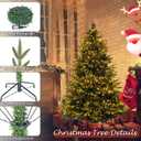 Sunnyglade 4ft Artificial Christmas Tree with 240 LED Lights (Not pre-lit), Xmas Tree Full Tree with 300 Branch Tips & 11 Modes Light, RGB & Warm White Light, Foldable Stand for Home, Party Decor
