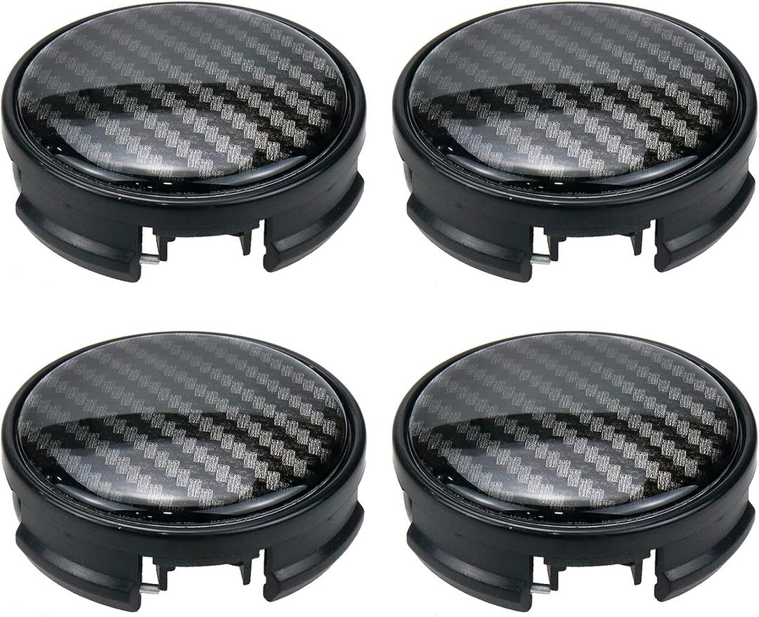 Modengzhe 62mm Wheel Rim Hub Center Covers Center Caps Replacement 63mm Lug to Lug (Thickened Carbon Fiber Pattern) - 4Pcs
