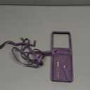 Phone Case for Samsung Galaxy Z Flip 7 5G 2025 Wallet Cover with Shoulder Crossbody Strap Lanyard Credit Slot Card Holder Stand Mobile Cell Accessories ZFlip7 Z7 G Flip7 7Z Women Men Girls Purple