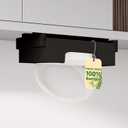 Paper Plate Dispenser Under Cabinet - 9 inch Bamboo Paper Plate Dispenser, Kitchen Counter Vertical Holder Organizer Countertop Caddy Black (9 Inch)