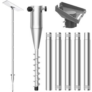 NovaKits 10FT Starlink Gen 3 Ground Pole Mount Kit，Durable 1.5'' Diameter Pole,Starlink Mounting Kit with Starlink Gen 3 Pipe Adapter and No Dig Ground Anchor