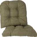 Klear Vu Gripper Overstuffed Universal Non-Slip Dining Chair Cushions for Kitchen Decor or Office Use, U-Shaped Skid-Proof Seat Pad, 17x17 Inches, 2 Count (Pack of 1), Honeycomb Green