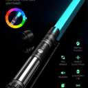 Dueling Light Saber FX Lightsaber 2 Pack Rechargeable 24 Colors 6 Modes Sounds 2-in-1 Detachable Light Saber Toy for Kids and Adults Cosplay Swords Dress Up Parties Christmas Halloween Present