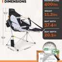 KingCamp Hammock Chair with Footrest Heavy Duty Swinging Rocking Camping Chairs for Adults up to 400lbs, Folding Portable Oversized Rocker with Cup Holder & Pillow for Outdoor Beach Lawn RV Sports