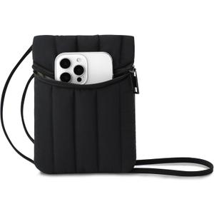 Small Crossbody Women Cell Phone Purse Wallet Bag With Shoulder Strap (Black-weiz)