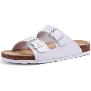 ODOLY Unisex Cork Footbed Slide Sandal, Arch Support Summer Outdoor Sandals with Adjustable Buckle for Women and Men (Size 38)