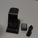 Wireless Charger Samsung Charging Station: 3 in 1 Android Charging Stand with Dimmable Clock - Nightstand Organizer for Galaxy S25 Ultra S24, Galaxy Watch 8 7 6 5 4, Galaxy Buds, Space-Saving Charger (Black)