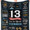 13 Year Old Boy Gifts, 13th Birthday Gifts for Boys Blanket, Coolest Presents for 13 Year Old Boy, 13 Yr Old Boys Birthday Present Ideas,13th Bday Decorations Blanket 60x50in