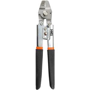 HKS Wire Rope Crimping Tool for Loop Sleeves, Aluminum Double Tube Ferrule Crimper for Fishing Line up to 2.2 mm with Cutting Function