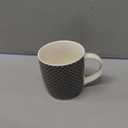 Set of 6 11.5 oz Coffee Mugs with Black and White Geometric Patterns, Ceramic Tea Cup Set
