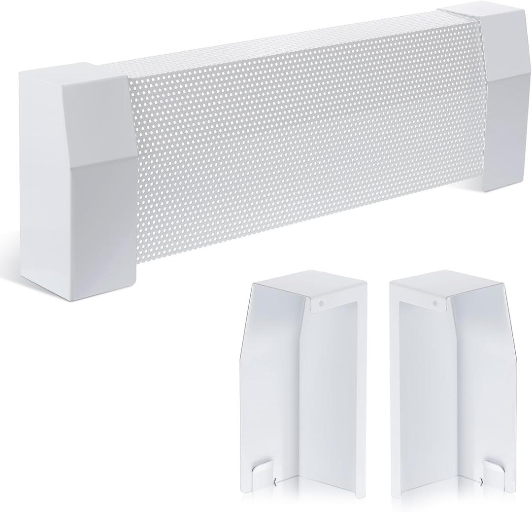 Upgraded 3 FT Base board Heater Cover Compatible with Premium Series, Galvanized Steel Easy Slip-On Heater Cover with Left and Right for Replacing Old Endcaps (White, 3 FT)