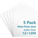 5 Pack White Plastic Sheets 12x12x0.04in Flexible High Tensile Plastic Sheets Hard Plastic Panel for DIY Materials Handicrafts Home Decoration