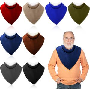 Cutecrop 8 Pcs Adult Drool Bib for Men Women Special Needs, Soft Absorbent Large Elderly Snap Bandana Bibs Set for Clothing Protector (Multicolor)