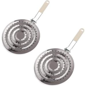 2 Pack Double Thickening Heat Diffuser Reducer Flame Guard Simmer Plate, Stainless Steel for Electric and Gas Stovetops