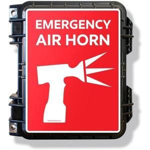 WoodsCan Hornet Air Horn / Siren Emergency Station  Wall-Mounted, Rechargeable 121dB Signal  No Gas Canisters  for Evacuation, Tornado, Construction, Factory, Marine Safety