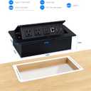 Conference Table Power Hub, Pop up Power Outlet with 20W Type-C PD Fast Charging, HDMI 4K Multiport Office Desk Charging Station for Meetings Workspaces (Black)