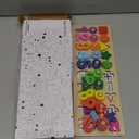 Wooden Montessori Toys for Kids Toddler Number Puzzles Sorter Counting Shape Stacker Stacking Game Preschool Toys for Boy Girl Learning Education Math Blocks Year Old Girl Gifts (Rainbow)