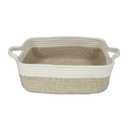 Woven Cotton Rope Storage Basket with Handles for Organizing Shelves Closet Small Cat Dog Pet Toy Baskets Box Bin Decorative Rectangle Baby Nursery Basket Gift Basket Empty