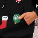 FRYAID Christmas Hoodie Women Merry Christmas Tree Sequins Sweatshirts Cute Xmas Snowman Santa Claus Sweater Holiday Pullover (Large, B-black)