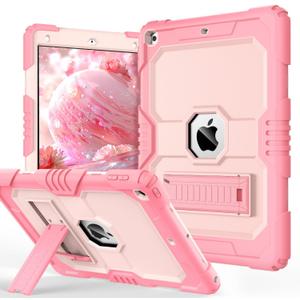 OKP Case for iPad 9th/ 8th/ 7th Generation (2021/2020/2019), Heavy Duty 10.2 iPad Shockproof Rugged Protective Cover with Built-in Stand, Hard iPad 9 8 7 Gen Cases, Pink+Light Pink