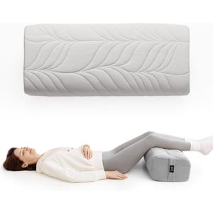 Zonli Yoga Bolster Pillow for Meditation & Restorative Yoga - Rectangular Support Cushion with Removable Cotton Cover & Carry Handle, 26"x11"x7" (Gray)