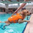 Kuoser Dog Life Jacket for Swimming & Boating, High Flotation Dog Swim Vest with Reflective Stripes & Rescue Handle, Lightweight Doggie Water Vest for Small, Medium & Large Dogs, XXL