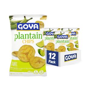 Goya Foods Plantain Chips, Lime, 5 Ounce (Pack of 12), Best By: August 25, 2024
