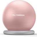 Trideer Exercise Ball for Office Desk, Yoga Ball Chair to Relieve Back Pain, Stability & Fitness Ball Seat with Base, Home Gym Core Workout, Abs, Stretching & Therapy