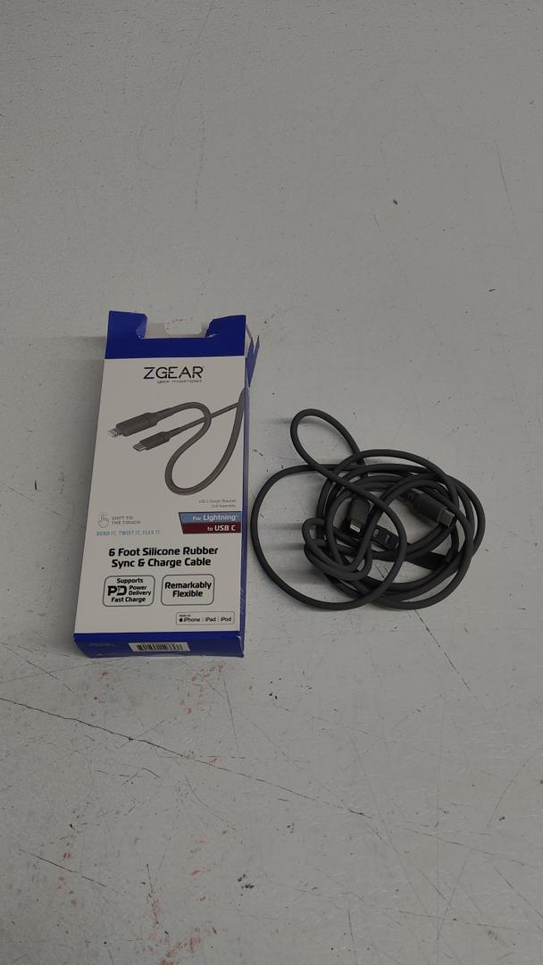 ZGear 6 Foot Silicone Rubber Sync & Charge Cable, USB C/Lightning